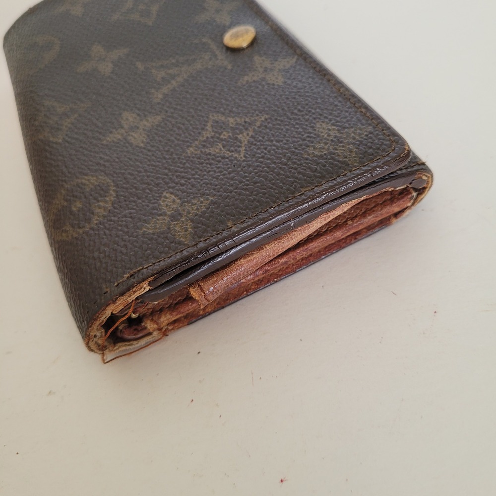 Louis Vuitton Monogram Canvas Portefeuille Tresor Etui Wallet Brown Vintage - Picture 14 of 15
